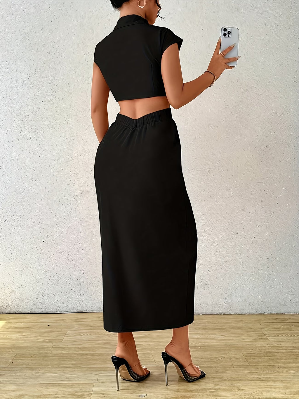 VESTIDO ELEGANTE DE MANGA CORTA